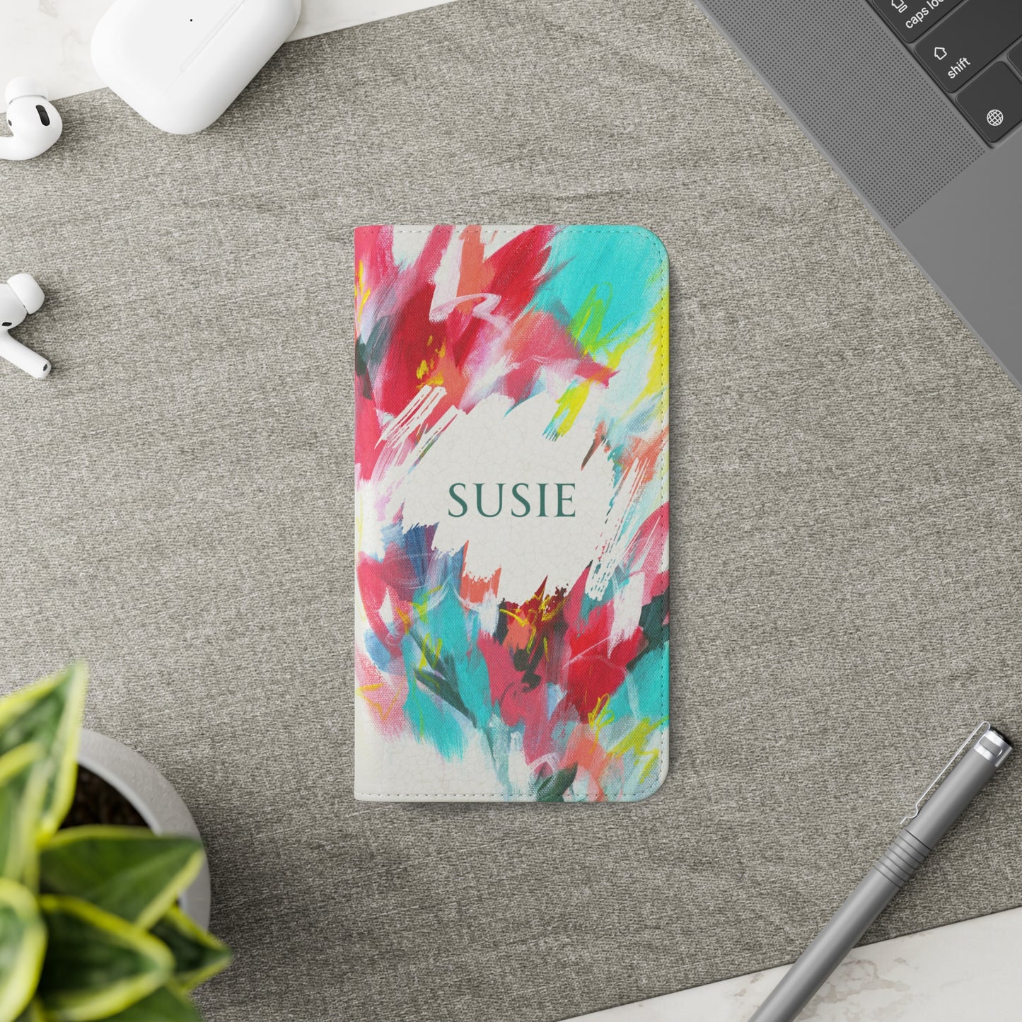 Personalised 'Joyful' Folio Phone Case - For iPhone & Samsung