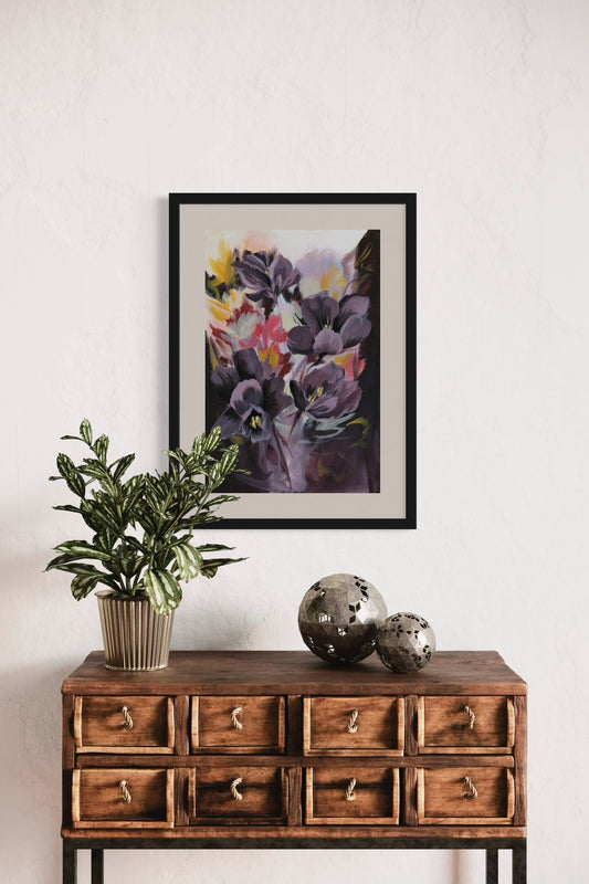 Violets in Zorn Mounted Print