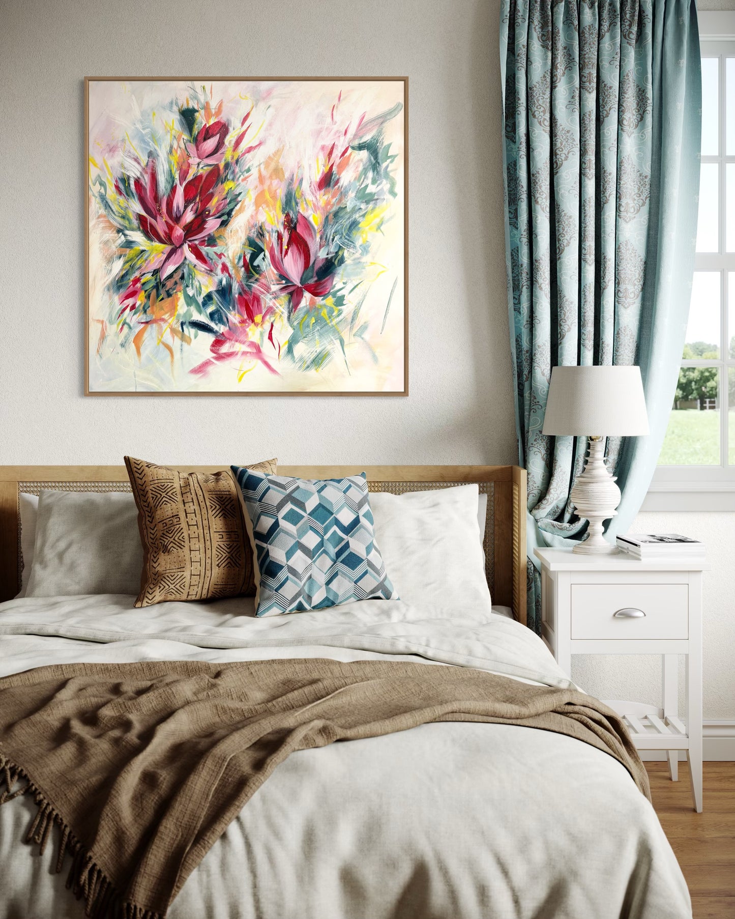 Pre-order 25% off- Crimson Blossoms Canvas Print