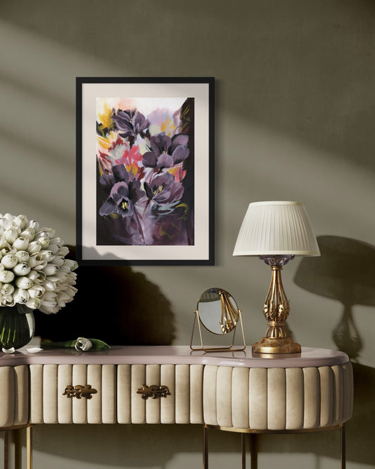 Violets in Zorn Mounted Print