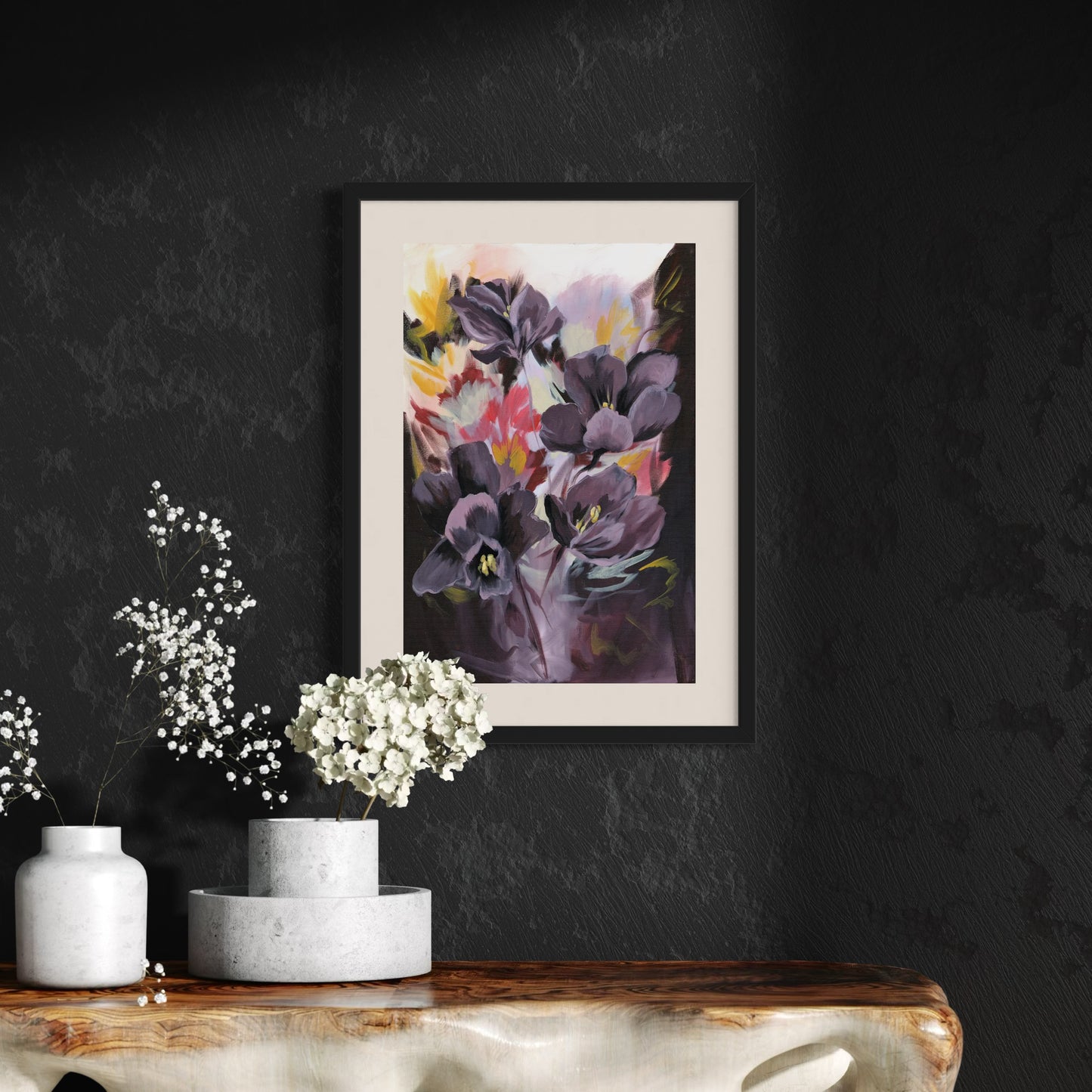 Violets in Zorn Mounted Print