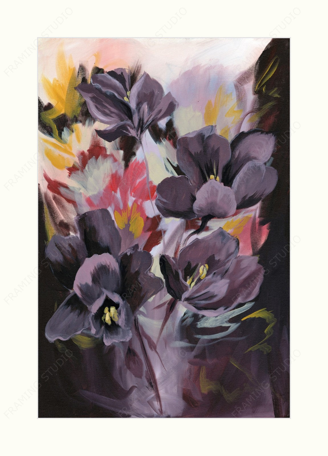 Violets in Zorn Mounted Print