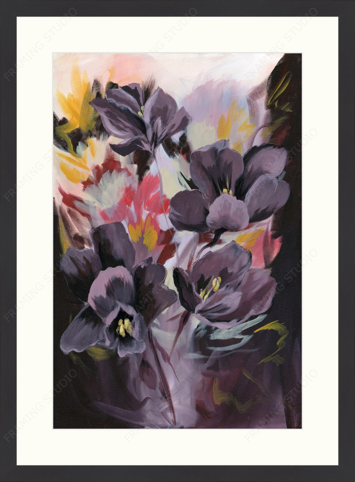 Violets in Zorn Mounted Print